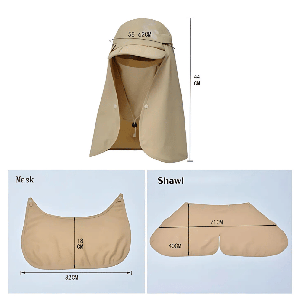 Foldable 3 - in - 1 Sun Visor Cap with UV Protection & Quick Dry - Full Storee