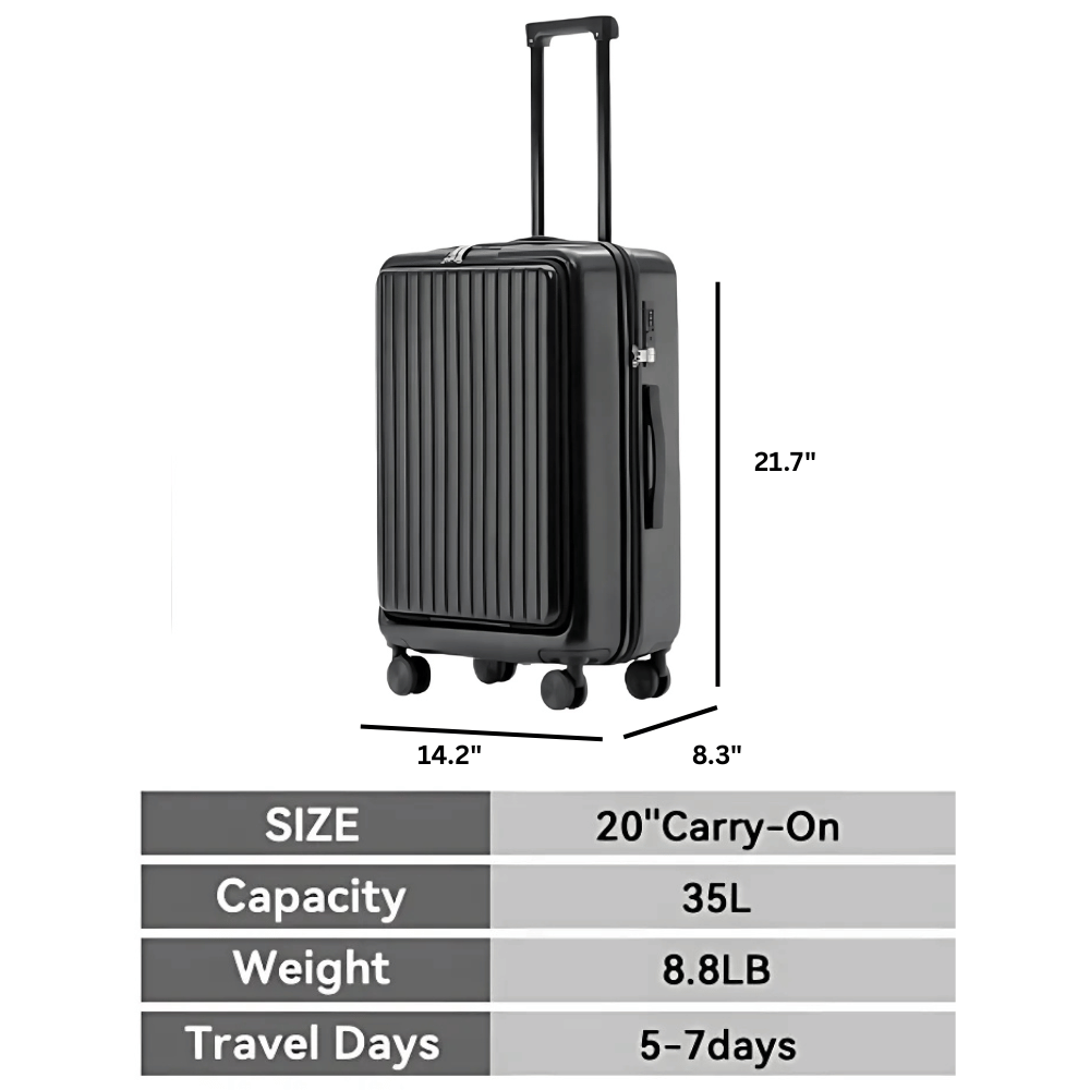 20" Cabin Suitcase Spinner with Front Opening - Full Storee