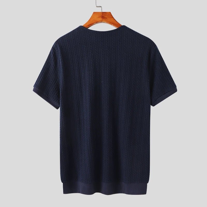 Men's V - Neck Button - Up Shirt - Casual Summer Streetwear - Full Storee