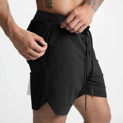 Men's Quick Dry Gym Shorts - Zipper Pockets