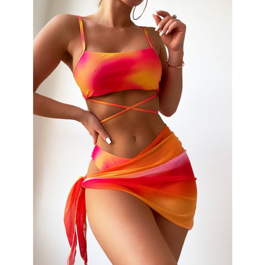 Tie Dye Bikini Set: Sexy Mesh Gradient Women's Swimwear