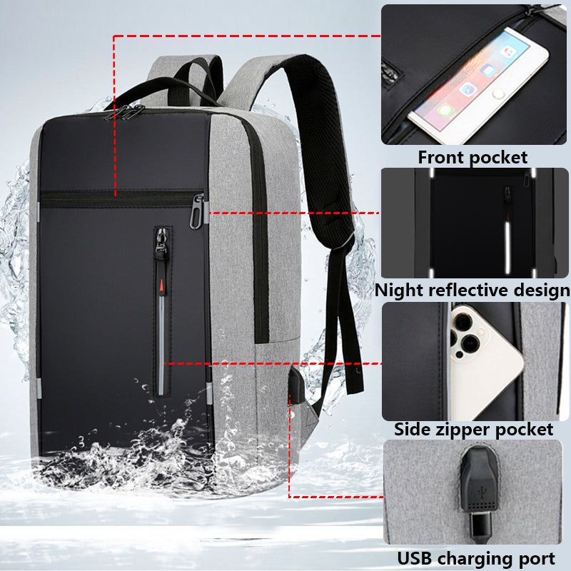 Tech Backpack - 15.6" Laptop Bag with USB & Waterproof Design