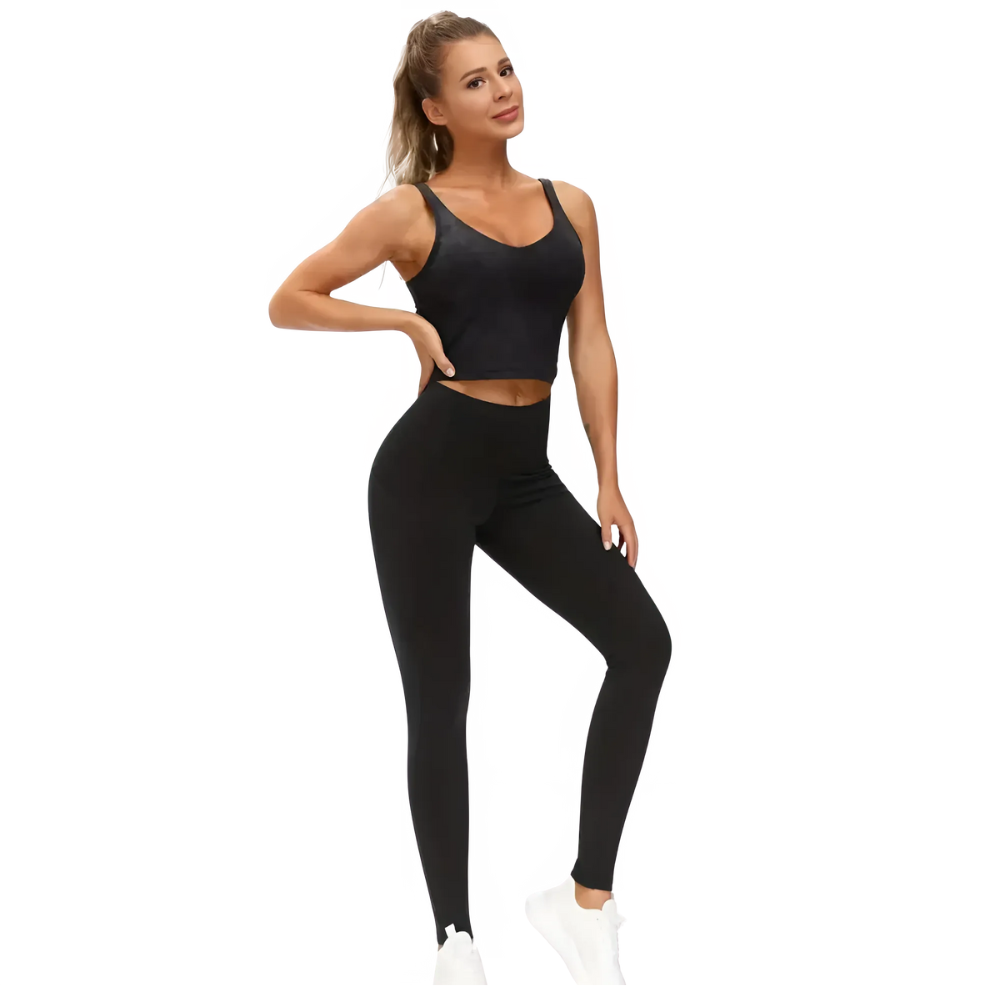 High Waist Yoga Leggings - Seamless Fit with Pocket