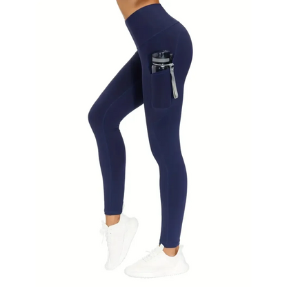 High Waist Yoga Leggings - Seamless Fit with Pocket